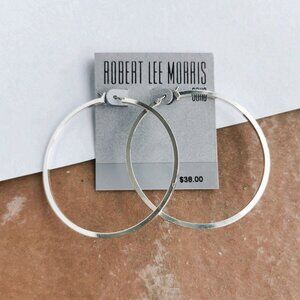 ROBERT LEE MORRIS Elegant Silver Hoop Earrings Fashion Jewelry